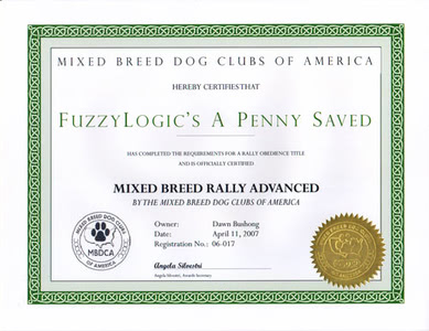Penny's MB-RA Title Certificate