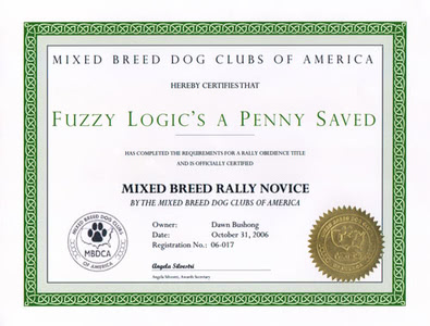 Penny's MB-RN Title Certificate
