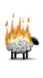 A flaming sheep