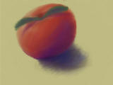 A tomato still life with textured paper