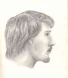 Pencil sketch of Dave's head
